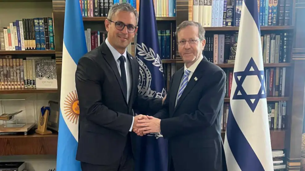 Durante su visita a Israel, el titular de la Cámara de Diputados se reunió con el presidente de Israel, Isaac Herzog