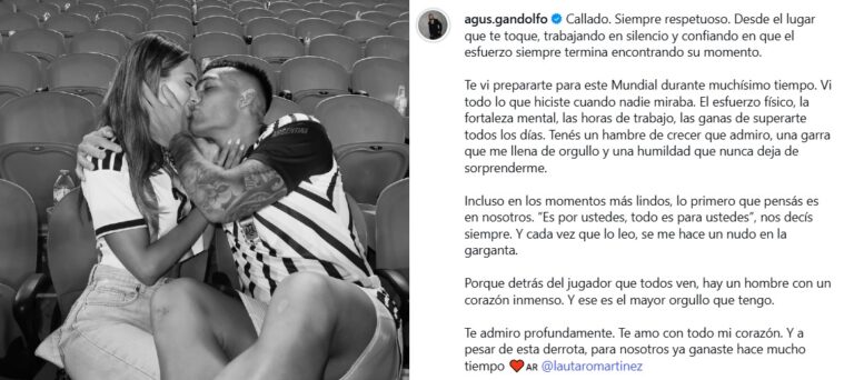 El emotivo posteo de Agustina Gandolfo para…