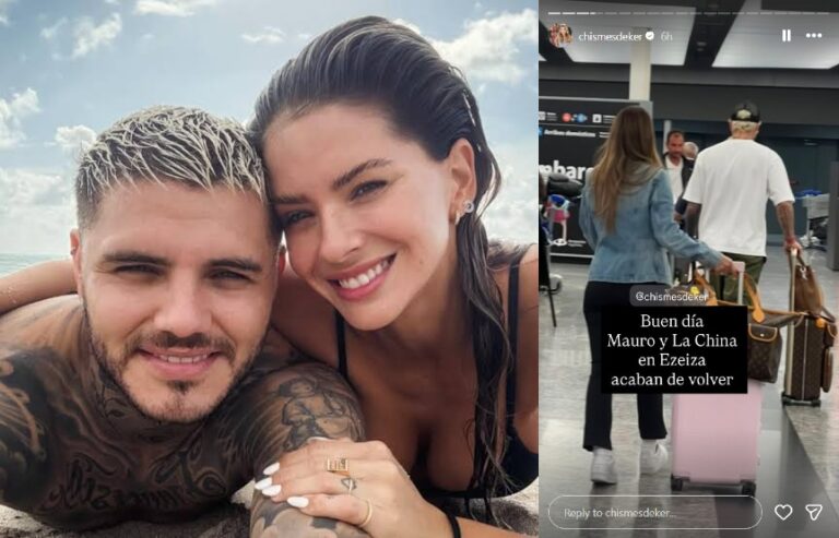 La China Suárez y Mauro Icardi volvieron a Ezeiza…