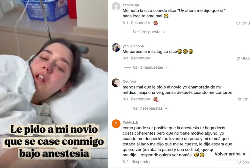Le propuso casamiento a su novio al despertar de la anestesia y el video se volvió viral en TikTok