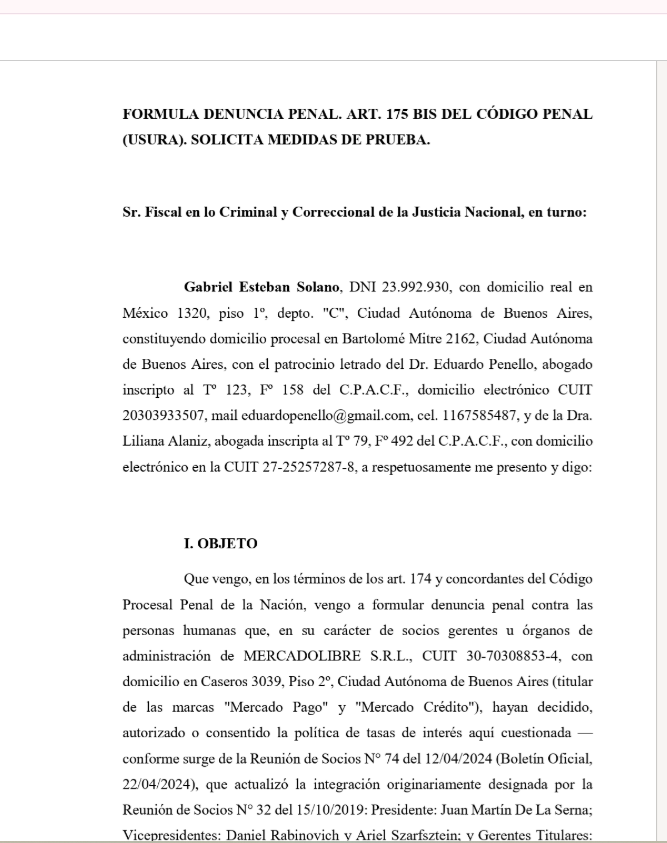 Denuncia contra Mercado Pago.