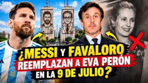 García Moritán propuso reemplazar la imagen de Eva Perón por Messi y Favaloro